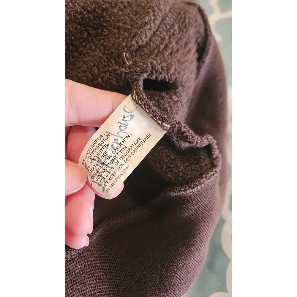 Gap Child Size Large Brown Long Sleeve Full Zip Closure Hooded Sweater